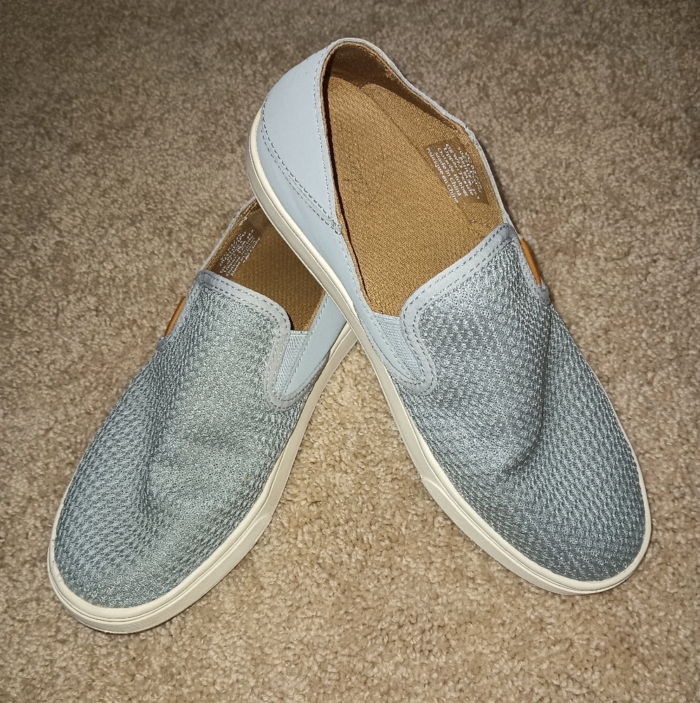 OluKai Light Blue Slip-On Flats